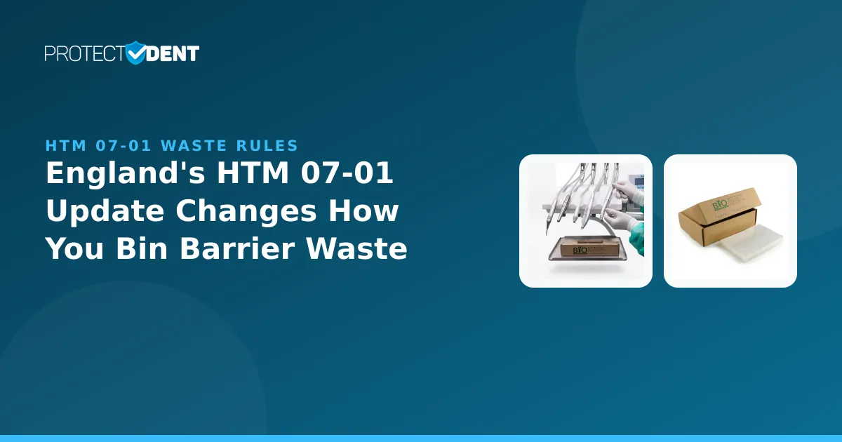 PROTECTDENT banner: HTM 07-01 waste classification update
