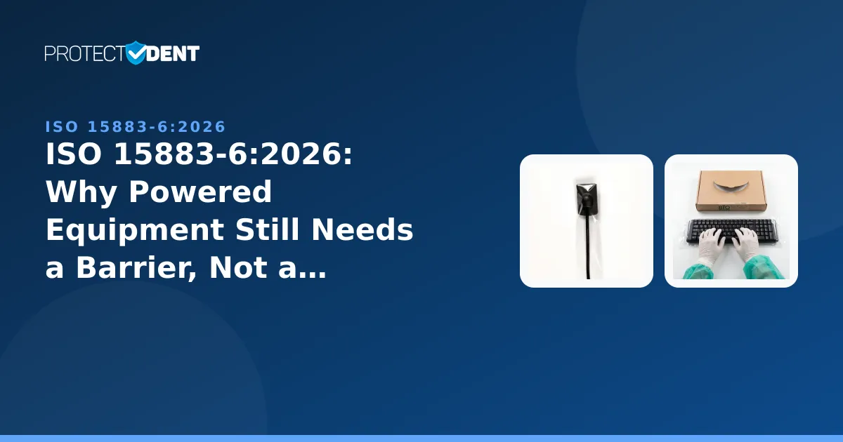 PROTECTDENT banner: ISO 15883-6:2026 washer-disinfector standard