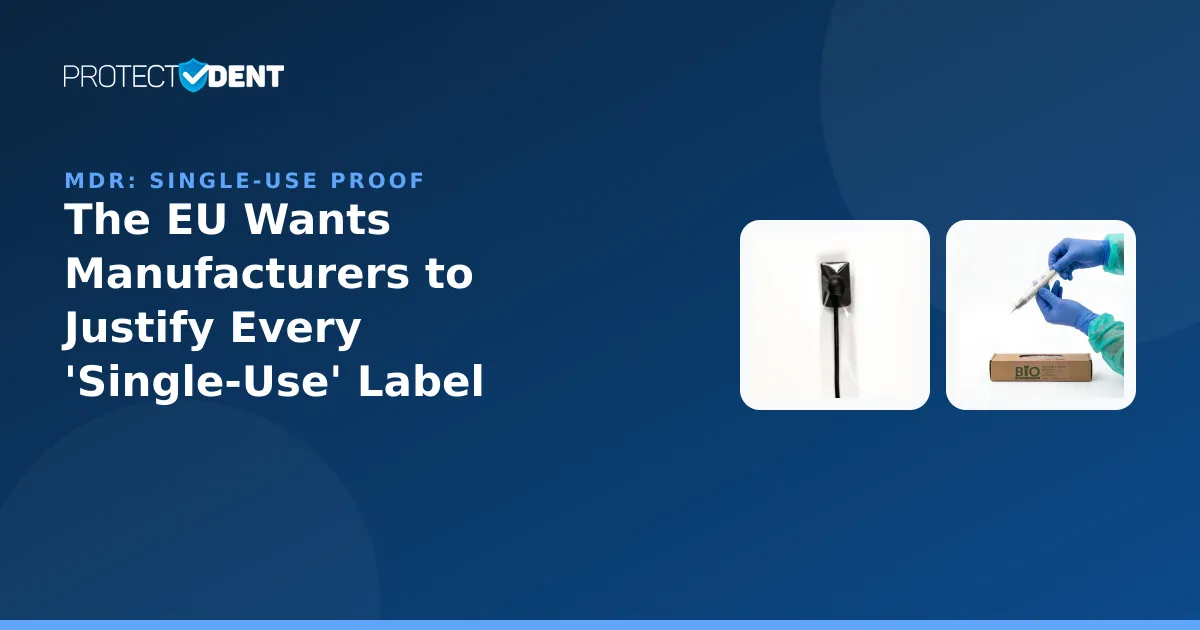 PROTECTDENT banner: EU MDR proposal on justifying single-use device claims