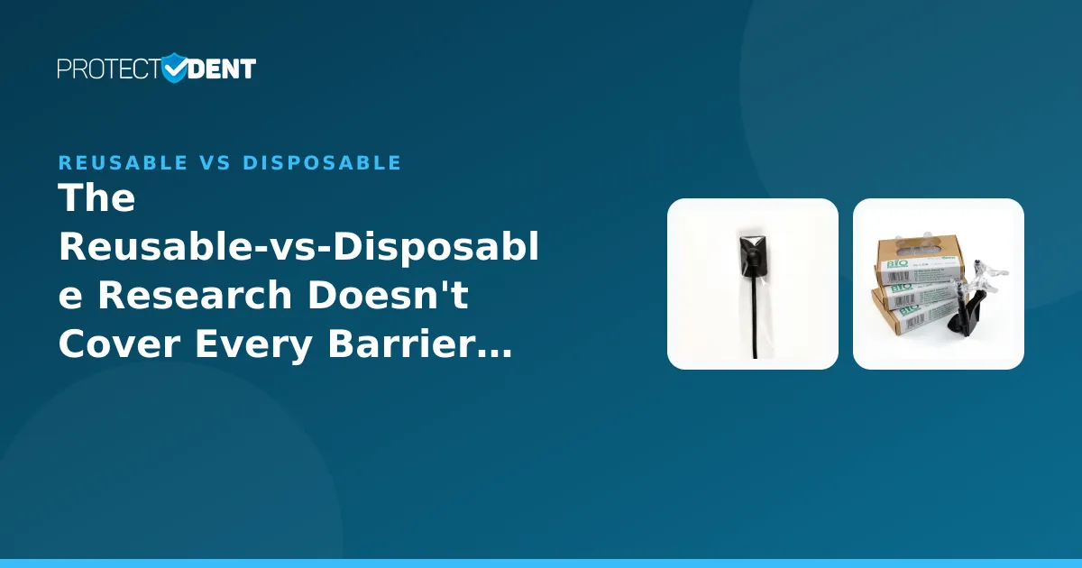 PROTECTDENT banner: reusable versus disposable dental barrier sustainability